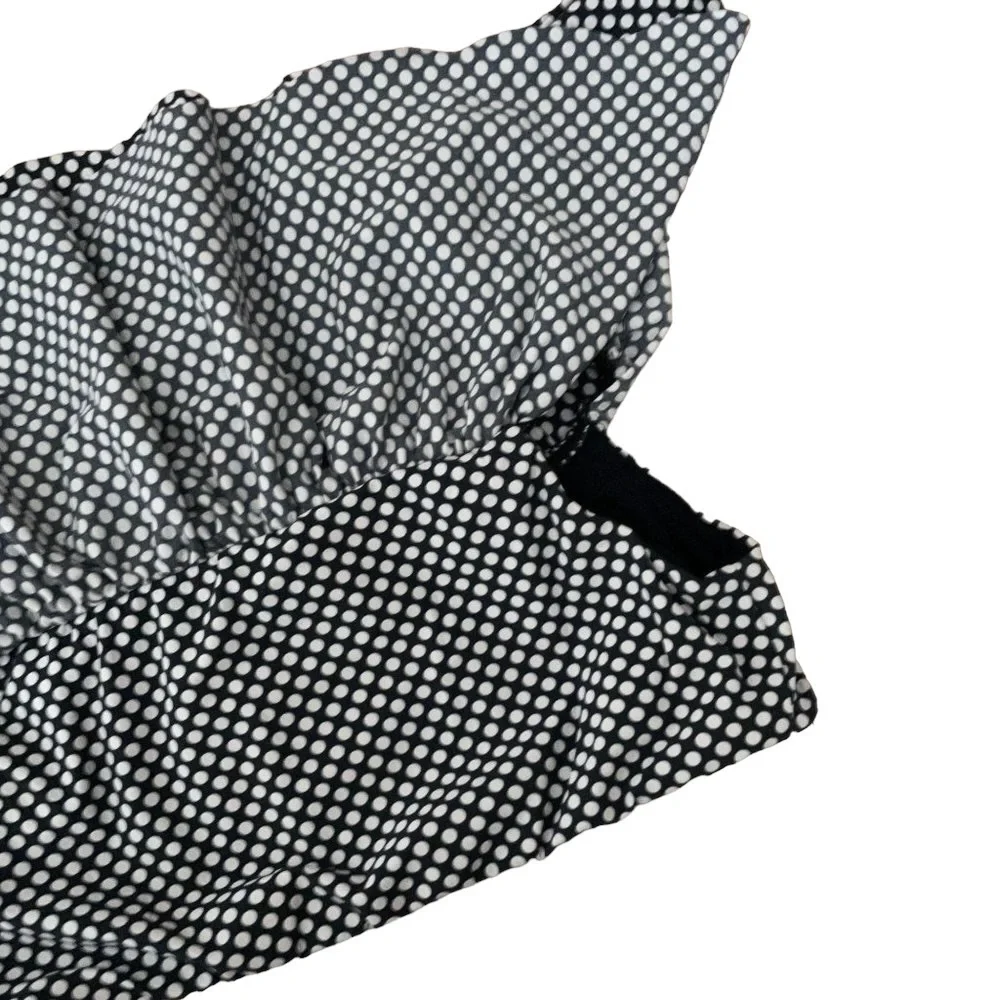 Nightcap Off Shoulder Ruffle Bikini Top Polka Dot Black White Size 3 M